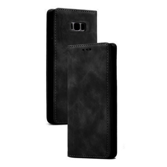 Leather Flip Cover with Internal Pocket for Samsung Galaxy S8 Plus Black